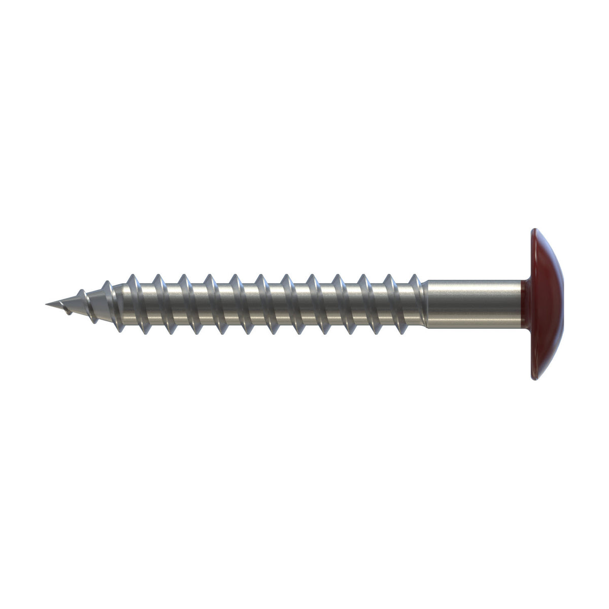 CF-FPS Façade panel screw, Truss head, 5.5 x 55, Partial thread (L1), TX 20, Stainless steel A2, pickled, passivated, Cedral C61 Red, 100 Pcs.