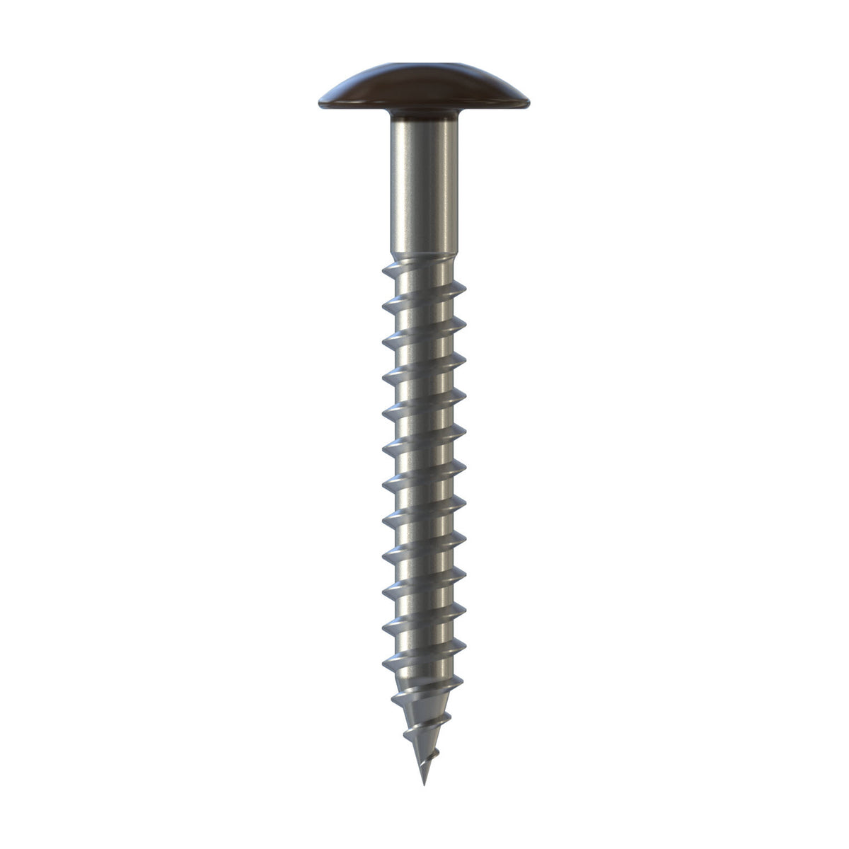 CF-FPS Façade panel screw, Truss head, 4.8 x 25, Partial thread (L1), TX 20, Stainless steel A2, pickled, passivated, RAL 8014 Sepia brown, 100 Pcs.