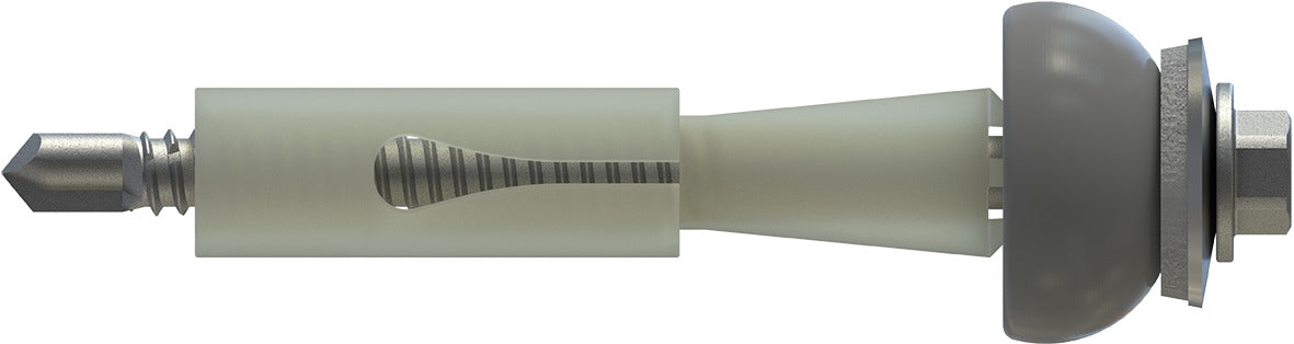 CF-DSH-2-Z Distance set, Hexagon head with pressed-on washer, 6.3 x 85 (34-38), Partial thread (L1), AF 8, Bi-metal (A2 stainless steel/steel)/plastic, RUSPERT®, E19+SD24, 100 Pcs.
