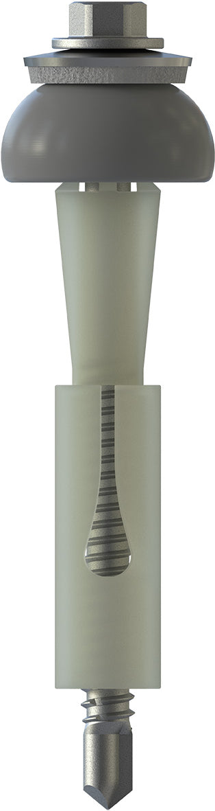 CF-DSH-2-Z Distance set, Hexagon head with pressed-on washer, 6.3 x 85 (34-38), Partial thread (L1), AF 8, Bi-metal (A2 stainless steel/steel)/plastic, RUSPERT®, E19+SD24, 100 Pcs.