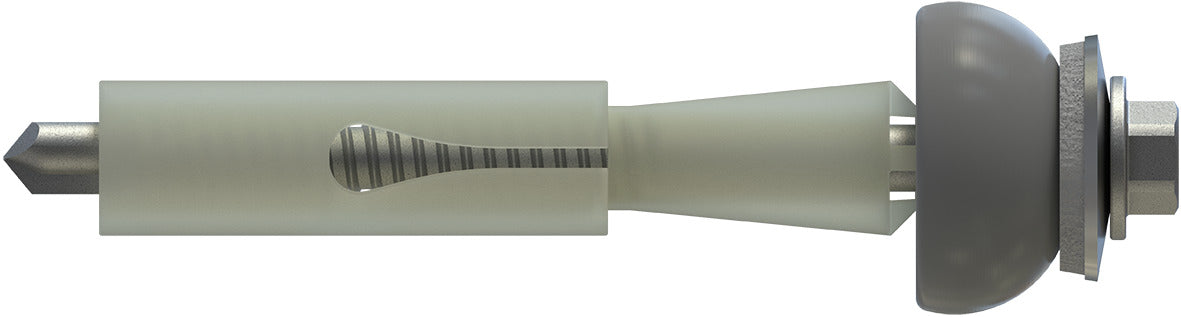 CF-DSH-2-Z Distance set, Hexagon head with pressed-on washer, 6.3 x 85 (39-43), Partial thread (L1), AF 8, Bi-metal (A2 stainless steel/steel)/plastic, RUSPERT®, E19+SD24, 100 Pcs.
