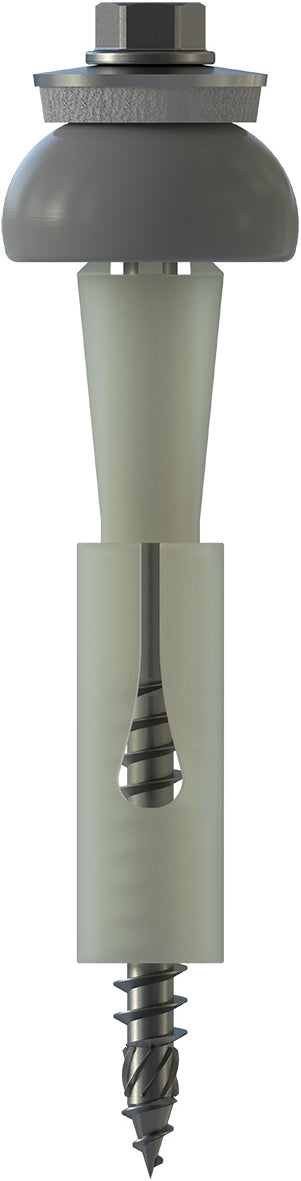 CF-DSH-2-A Distance set, Hexagon head with pressed-on washer, 6.0 x 90 (34-38), Partial thread (L1), AF 8, A2 stainless steel/plastic E19+SD24