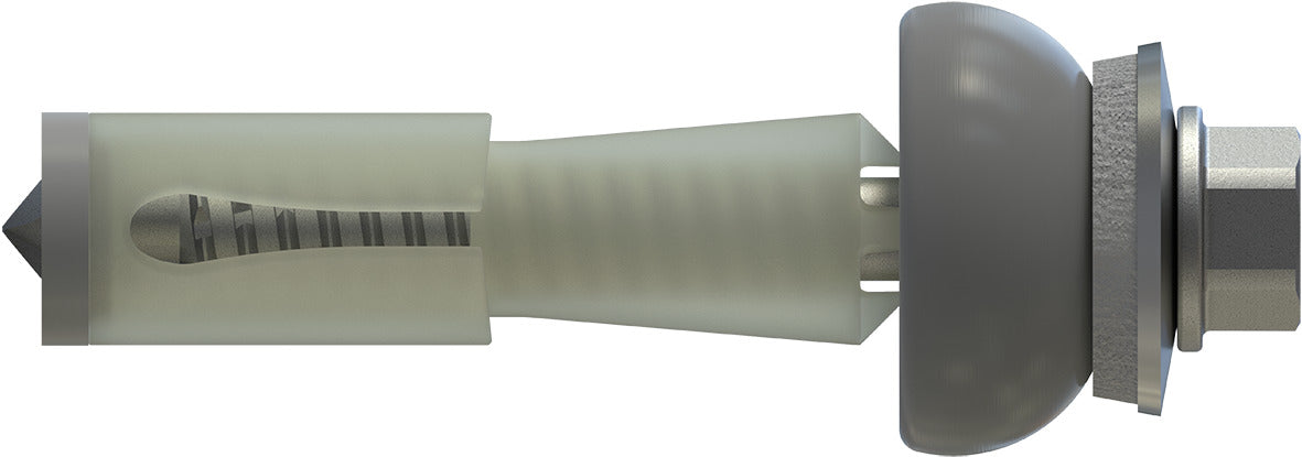 CF-DSH-2-Z Distance set, Hexagon head with pressed-on washer, 5.5 x 50 (21-24), Partial thread (L1), AF 8, Bi-metal (A2 stainless steel/steel)/plastic, RUSPERT®, E16+SD19, 100 Pcs.