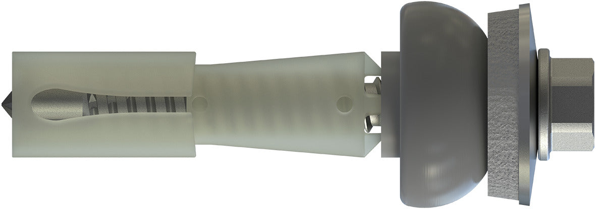 CF-DSH-2-Z Distance set, Hexagon head with pressed-on washer, 5.5 x 50 (17-20), Partial thread (L1), AF 8, Bi-metal (A2 stainless steel/steel)/plastic, RUSPERT®, E16+SD19, 100 Pcs.