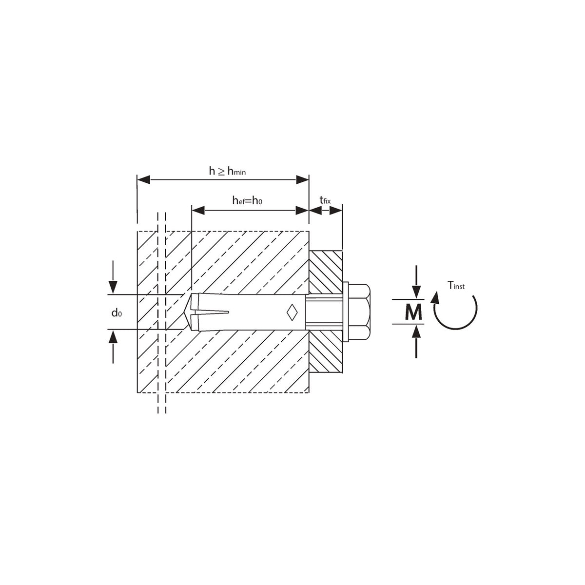 Certifix CFES A4 stainless drop in hammerset anchor M12 x 50