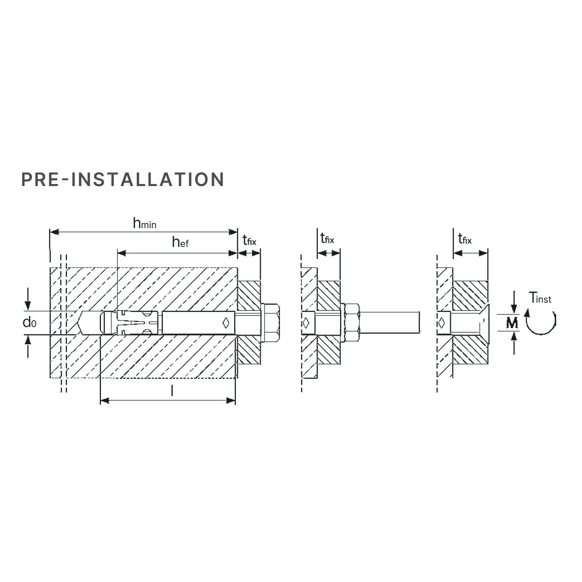 Certifix CFBZ-IG M 12-0 A4 stainless pre-installation wedge anchor