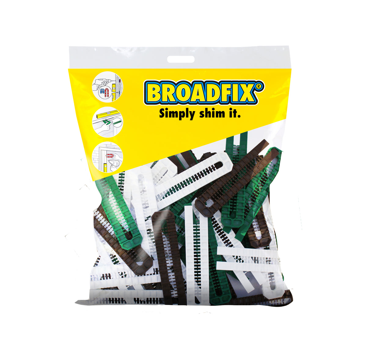 BROADFIX Double Snap Wedges (Mixed Brown/Green/White). Bag of 50