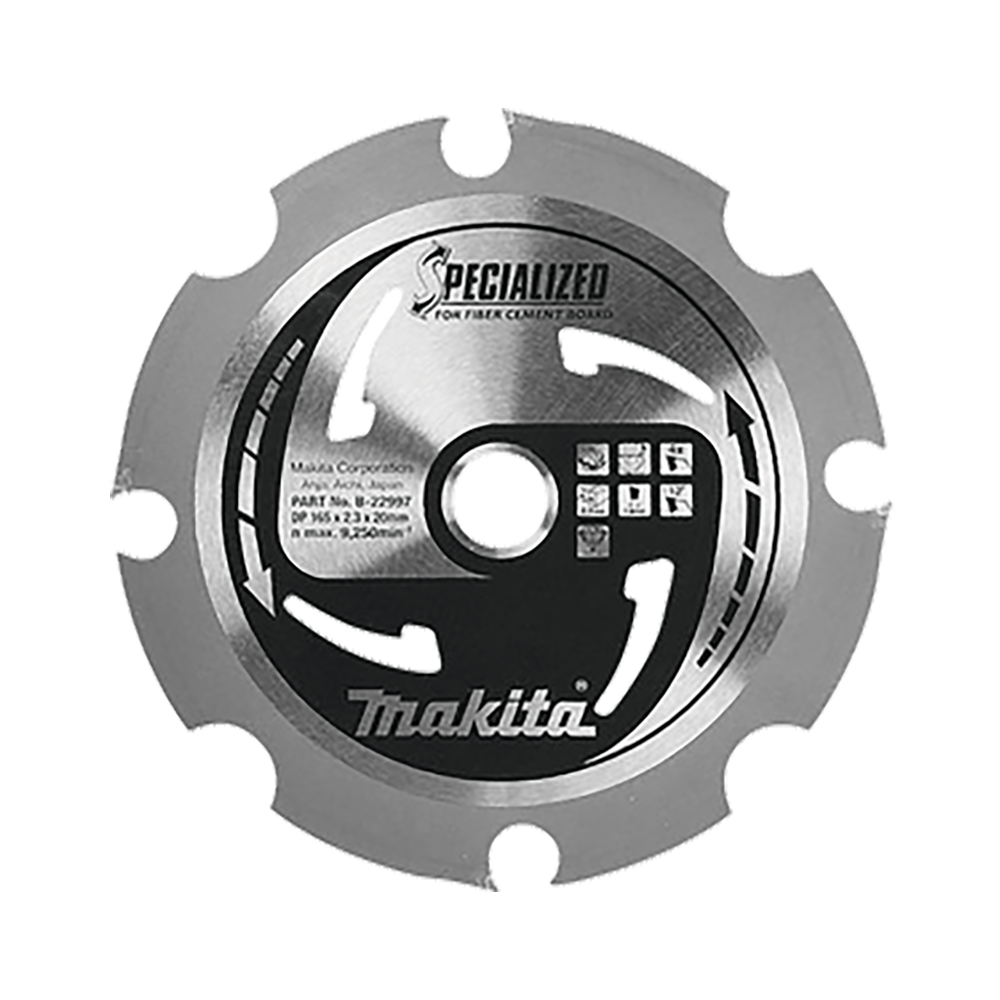 Makita PCD 165Dmm x 20B x 4T Fibre Cement Board Saw Blade