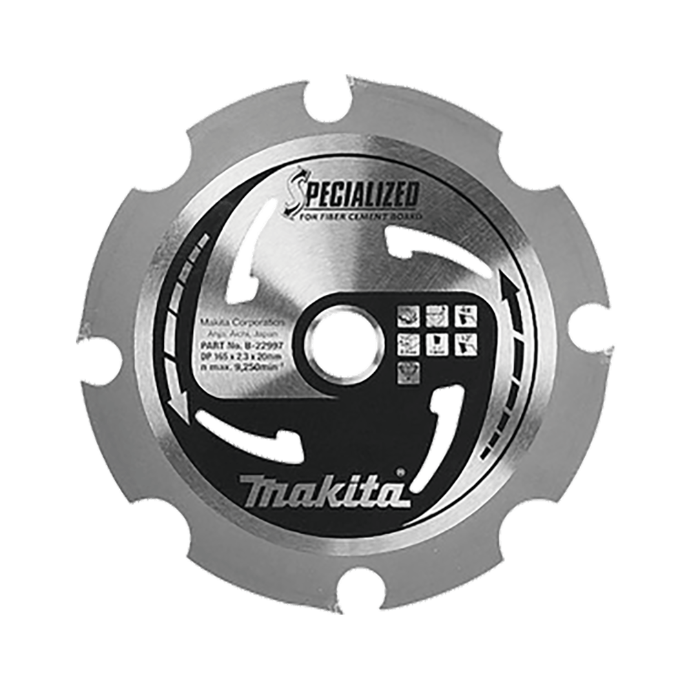 Makita PCD 165Dmm x 20B x 4T Fibre Cement Board Saw Blade