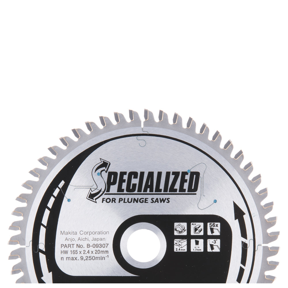 Makita 165Dmm x 20B x 56T Specialised Plunge Cutting Saw Blade