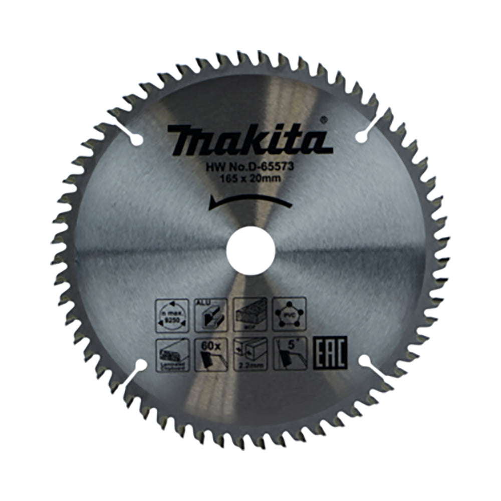 Makita TCT 165Dmm x 20B x 60T Multi-Purpose Circular Saw Blade