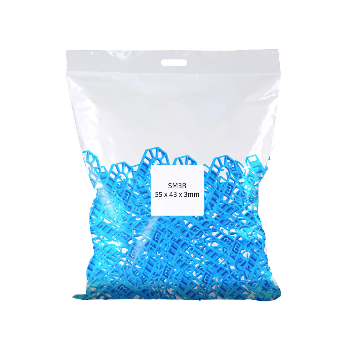 BROADFIX Small U Shims 55 x 43mm 3mm Blue. Bag of 200