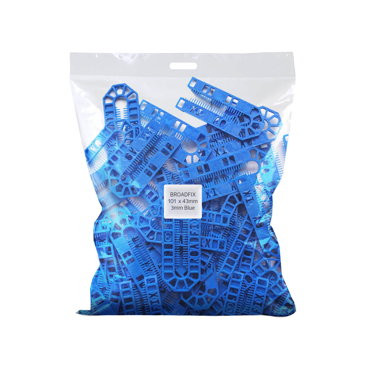 BROADFIX Standard U Shims 101 x 43mm 3mm Blue. Bag of 200