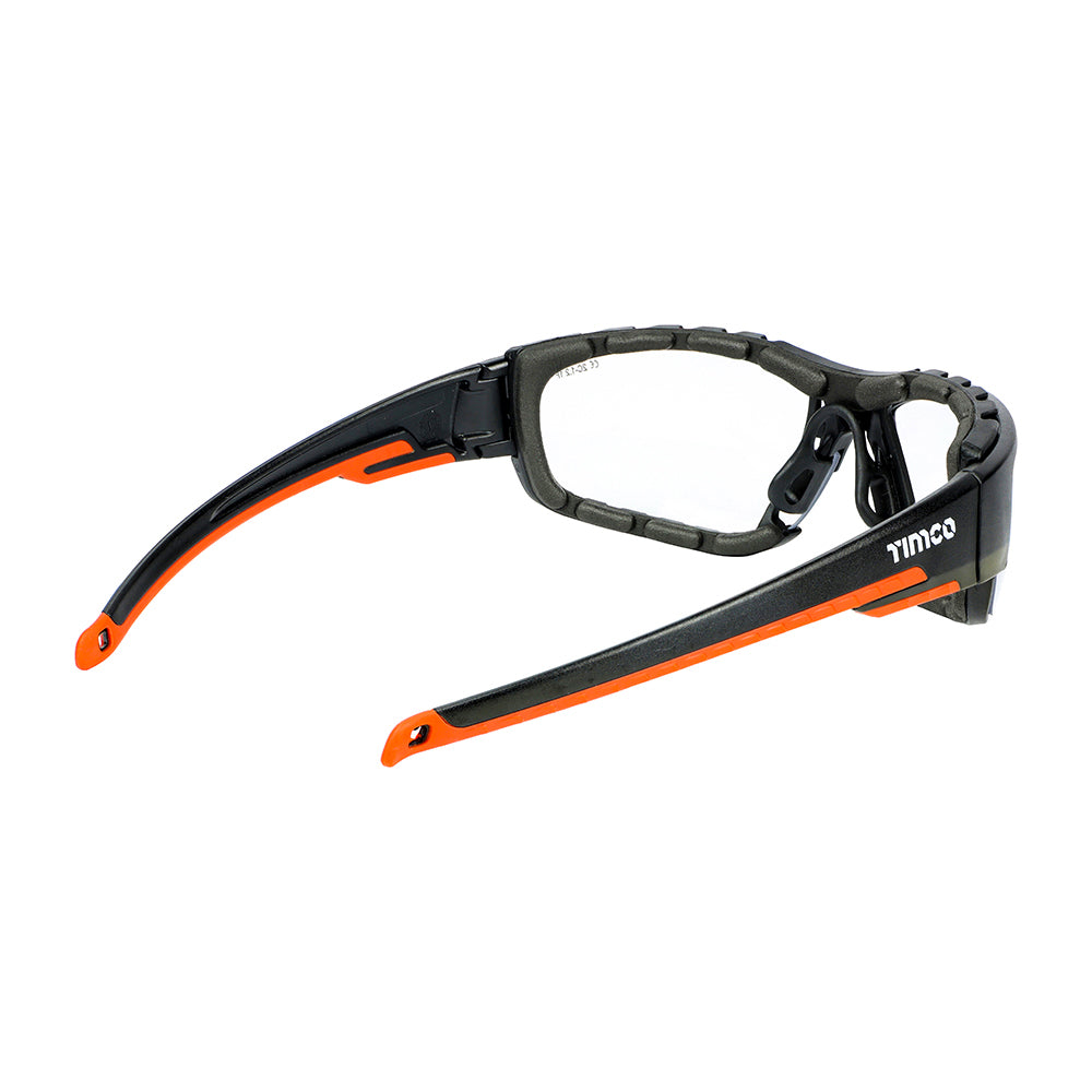 Timco Sports Style Safety Glasses - Full Frame with Foam Dust Guard