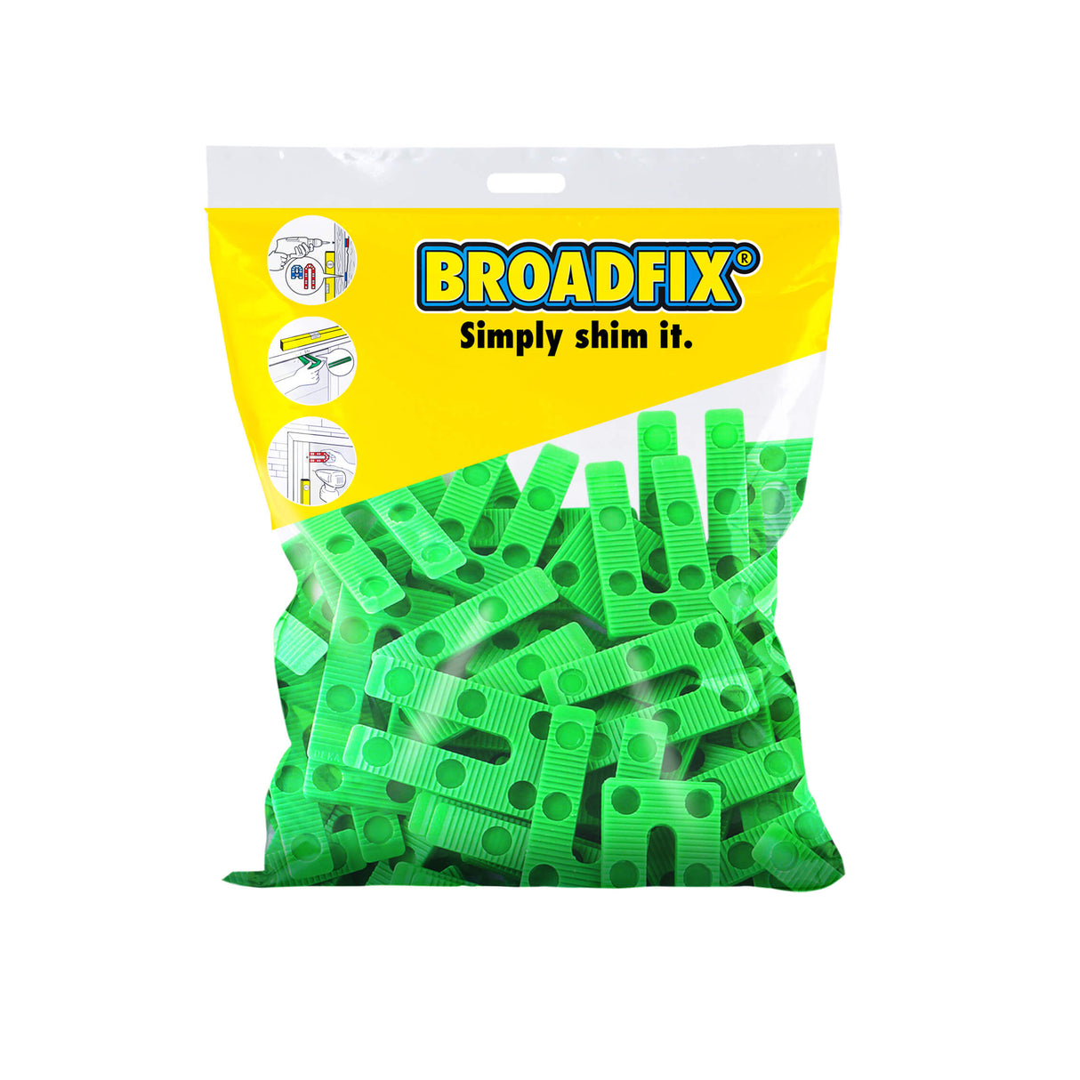 BROADFIX Green Precision Wedges 45 x 77mm Green. Bag of 100