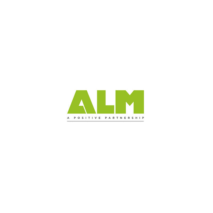 Green 'ALM' logo on a white background