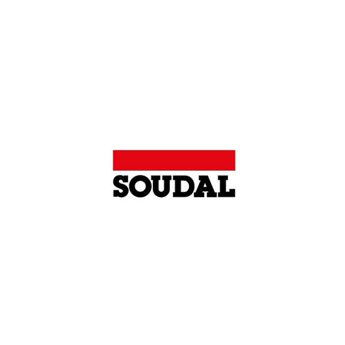 Soudal logo with a red bar on a white background