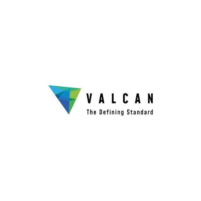Valcan logo with geometric design on a white background
