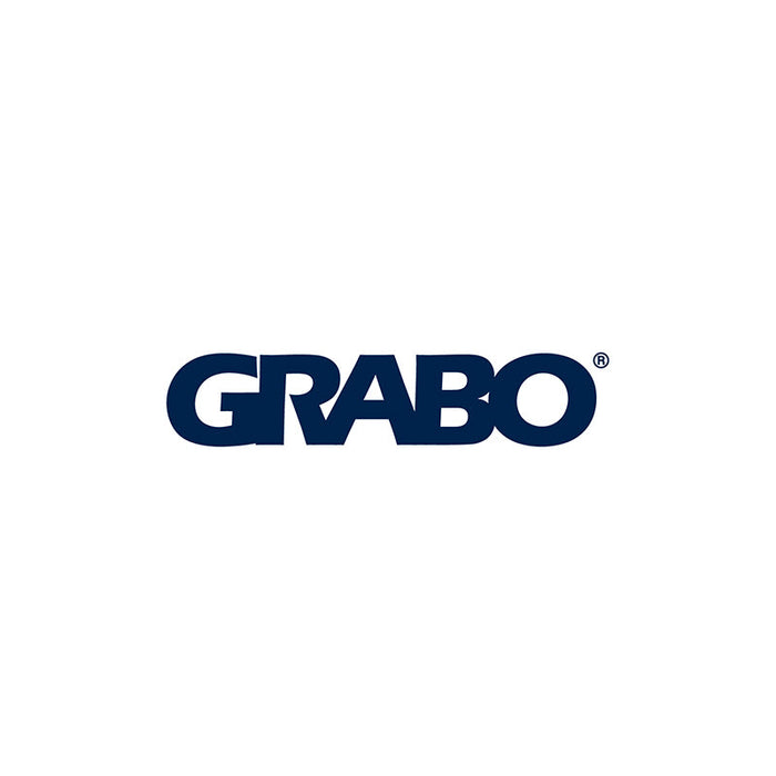 GRABO logo in blue on a white background