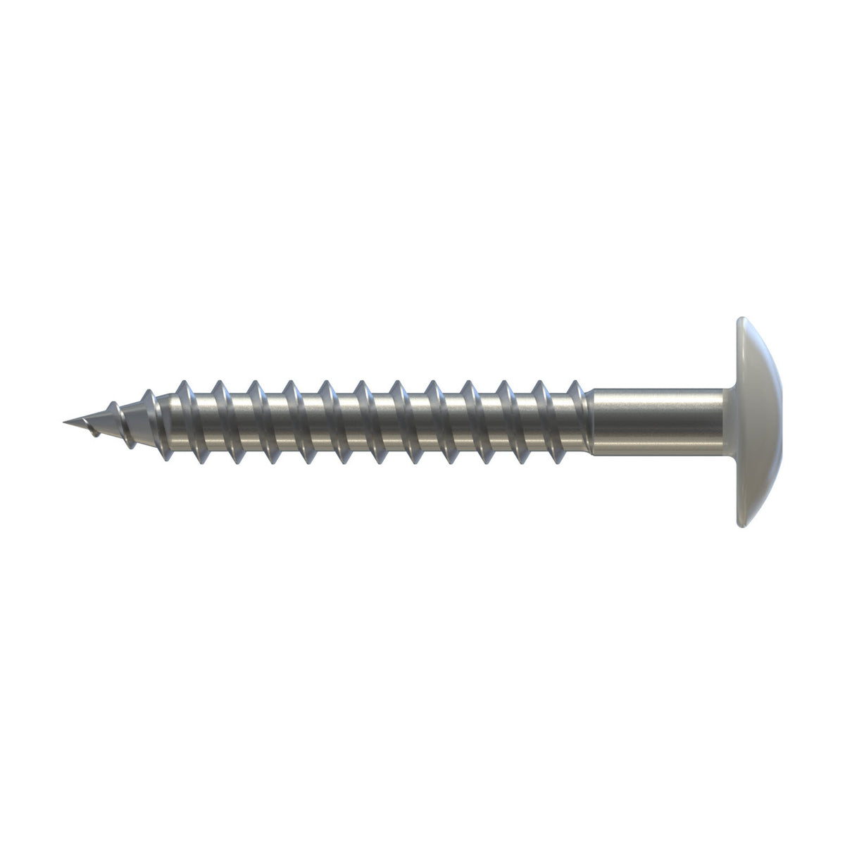 CF-FPS Façade panel screw, Truss head, 5.5 x 55, Partial thread (L1), TX 20, Stainless steel A2, pickled, passivated, Cedral C01 White, 100 Pcs.