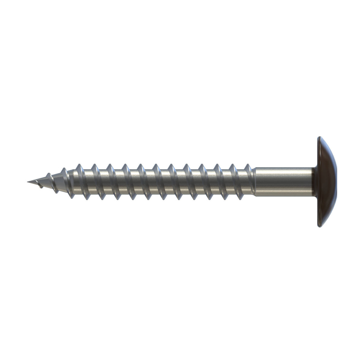 CF-FPS Façade panel screw, Truss head, 4.8 x 25, Partial thread (L1), TX 20, Stainless steel A2, pickled, passivated, RAL 8014 Sepia brown, 100 Pcs.