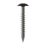 CF-FPS Façade panel screw, Truss head, 4.8 x 38, Partial thread (L1), TX 20, Stainless steel A2, pickled, passivated, RAL 8014 Sepia brown, 100 Pcs.