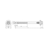 CF-RP-r-P Sandwich drilling screw, Hexagon head with pressed-on washer, 6.0 x 78, Partial thread (L1), AF 8, Bimetal (stainless steel A2/steel), RUSPERT®, E16, 100 Pcs.
