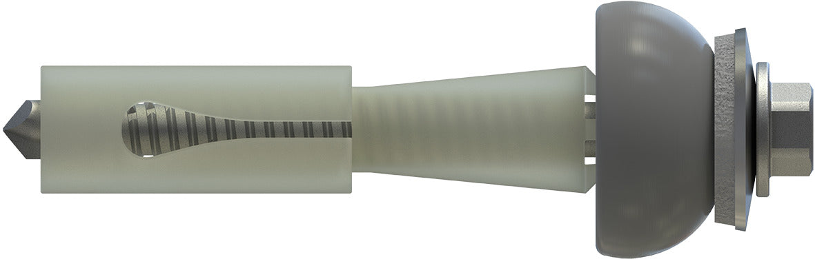 CF-DSH-2-Z Distance set, Hexagon head with pressed-on washer, 6.3 x 70 (29-33), Partial thread (L1), AF 8, Bi-metal (A2 stainless steel/steel)/plastic, RUSPERT®, E19+SD24, 100 Pcs.