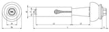 CF-DSH-2-Z Distance set, Hexagon head with pressed-on washer, 6.3 x 85 (44-48), Partial thread (L1), AF 8, Bi-metal (A2 stainless steel/steel)/plastic, RUSPERT®, E19+SD24, 100 Pcs.