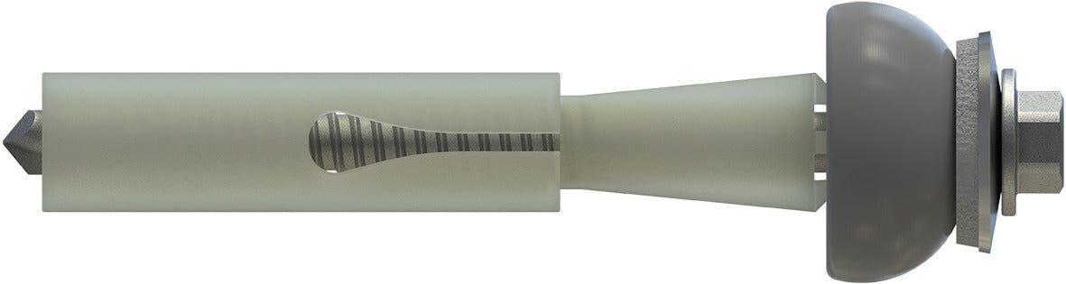 CF-DSH-2-Z Distance set, Hexagon head with pressed-on washer, 6.3 x 85 (44-48), Partial thread (L1), AF 8, Bi-metal (A2 stainless steel/steel)/plastic, RUSPERT®, E19+SD24, 100 Pcs.