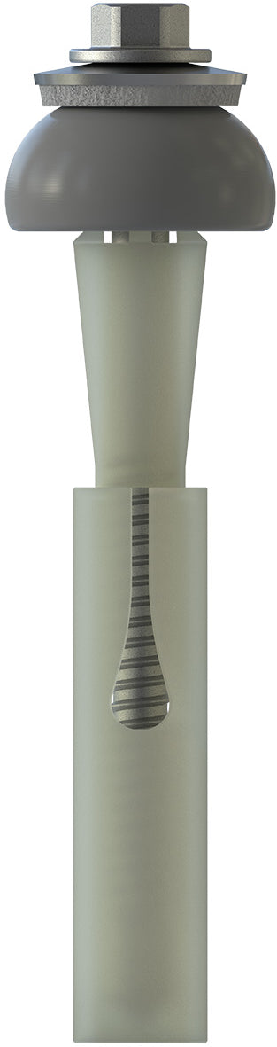 CF-DSH-2-Z Distance set, Hexagon head with pressed-on washer, 6.3 x 85 (49-53), Partial thread (L1), AF 8, Bi-metal (A2 stainless steel/steel)/plastic, RUSPERT®, E19+SD24, 100 Pcs.