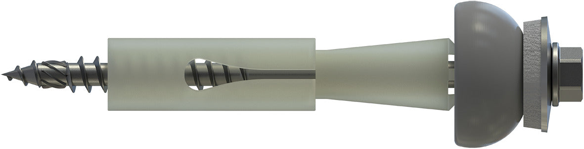 CF-DSH-2-A Distance set, Hexagon head with pressed-on washer, 6.0 x 90 (34-38), Partial thread (L1), AF 8, A2 stainless steel/plastic E19+SD24