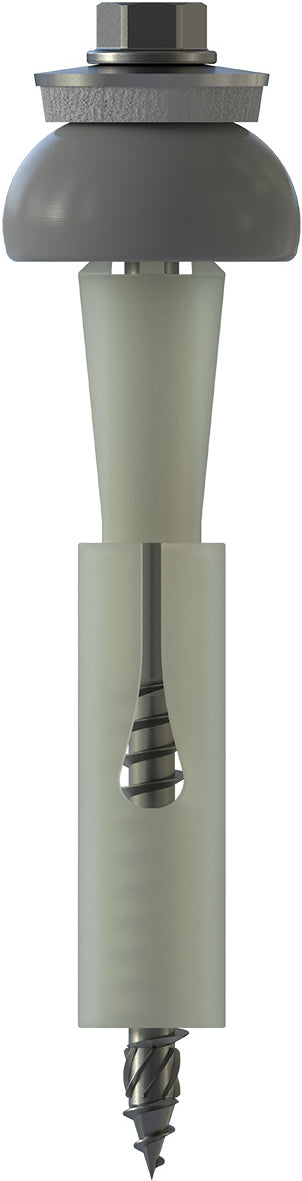 CF-DSH-2-A Distance set, Hexagon head with pressed-on washer, 6.0 x 90 (39-43), Partial thread (L1), AF 8, A2 stainless steel/plastic, pickled, passivated, lubricated, E19+SD24, 100 Pcs.
