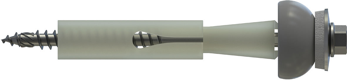 CF-DSH-2-A Distance set, Hexagon head with pressed-on washer, 6.0 x 100 (44-48), Partial thread (L1), AF 8, A2 stainless steel/plastic, pickled, passivated, lubricated, E19+SD24, 100 Pcs.