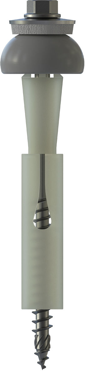 CF-DSH-2-A Distance set, Hexagon head with pressed-on washer, 6.0 x 100 (44-48), Partial thread (L1), AF 8, A2 stainless steel/plastic, pickled, passivated, lubricated, E19+SD24, 100 Pcs.
