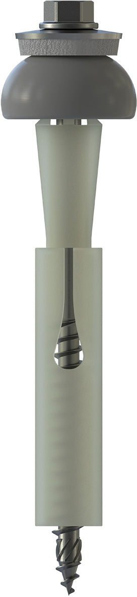 CF-DSH-2-A Distance set, Hexagon head with pressed-on washer, 6.0 x 100 (49-53), Partial thread (L1), AF 8, A2 stainless steel/plastic, pickled, passivated, lubricated, E19+SD24, 100 Pcs.