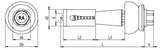 CF-DSH-2-Z Distance set, Hexagon head with pressed-on washer, 5.5 x 50 (21-24), Partial thread (L1), AF 8, Bi-metal (A2 stainless steel/steel)/plastic, RUSPERT®, E16+SD19, 100 Pcs.