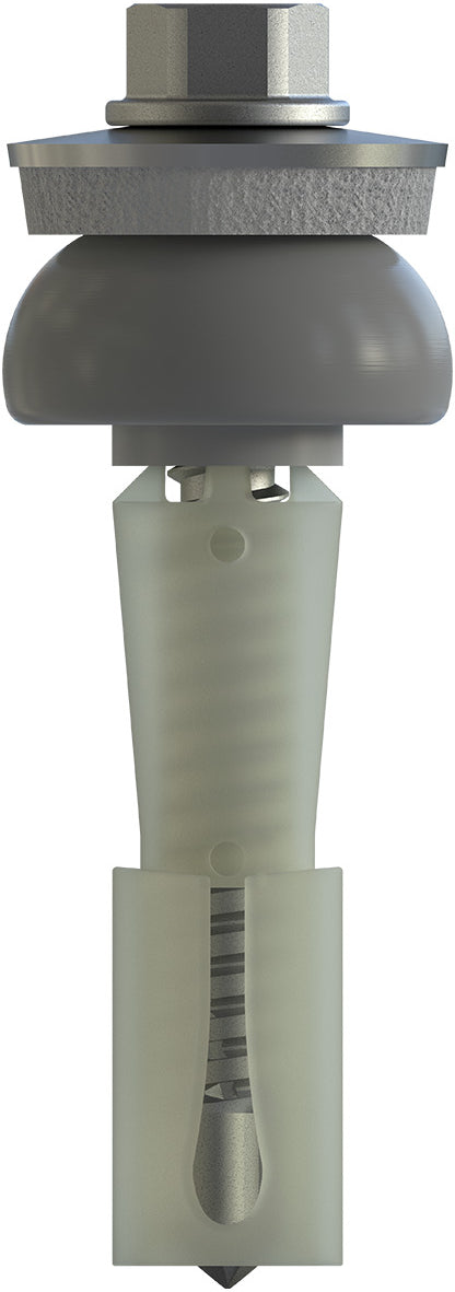 CF-DSH-2-Z Distance set, Hexagon head with pressed-on washer, 5.5 x 50 (17-20), Partial thread (L1), AF 8, Bi-metal (A2 stainless steel/steel)/plastic, RUSPERT®, E16+SD19, 100 Pcs.