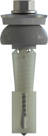 CF-DSH-2-Z Distance set, Hexagon head with pressed-on washer, 5.5 x 50 (17-20), Partial thread (L1), AF 8, Bi-metal (A2 stainless steel/steel)/plastic, RUSPERT®, E16+SD19, 100 Pcs.