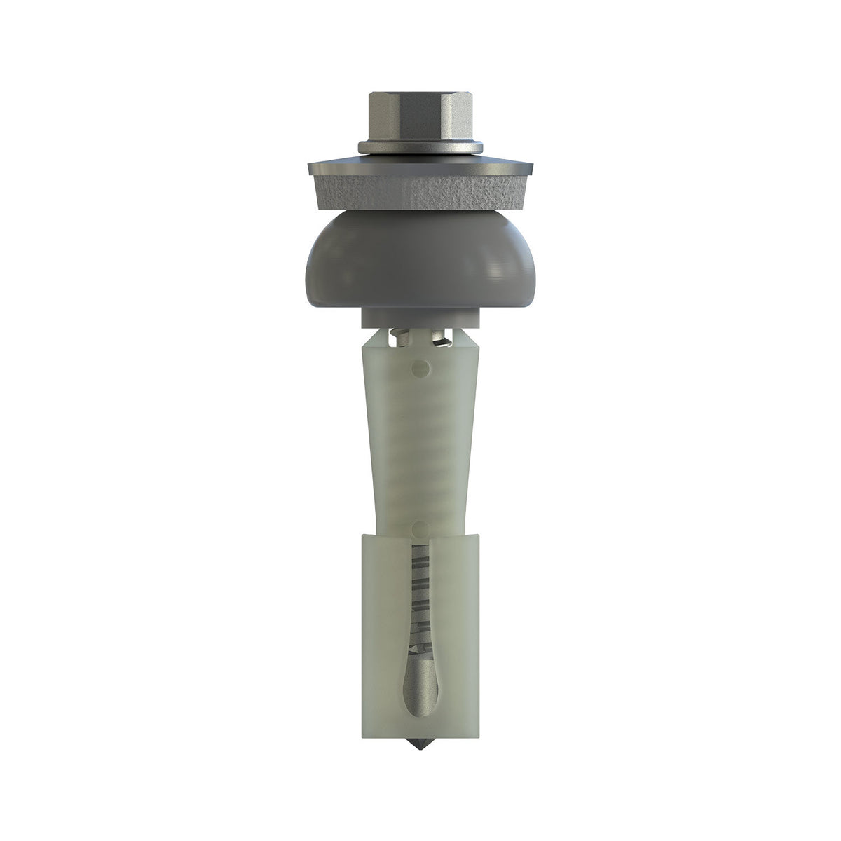 CF-DSH-3-Z Distance set, Hexagon head with pressed-on washer, 5.5 x 50 (17-20), Partial thread (L1), AF 8, Bi-metal (A2 stainless steel/steel)/plastic, RUSPERT®, E16+SD19, 100 Pcs.