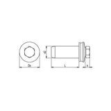 CF-FixFlex, Hexagon head, 9.5 x 22, Full thread, AF 8, Stainless steel A2 / EPDM, pickled, passivated, E16, 50 Pcs.