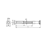 CF-SIDING Wing-type drilling screw, Countersunk head, 5.0 x 45, Partial thread (L1), SIT® 20, Stainless steel A2, pickled, passivated, lubricated, 500 Pcs.