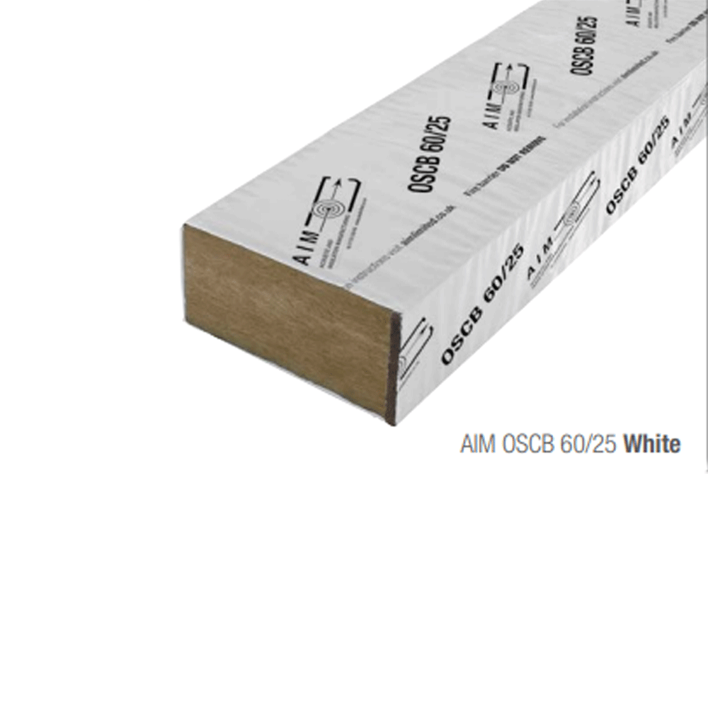 AIM OSCB 60/25 White 1000 x 90 x 25mm to suit a 50mm cavity c/w fixing clips and course wound screws
