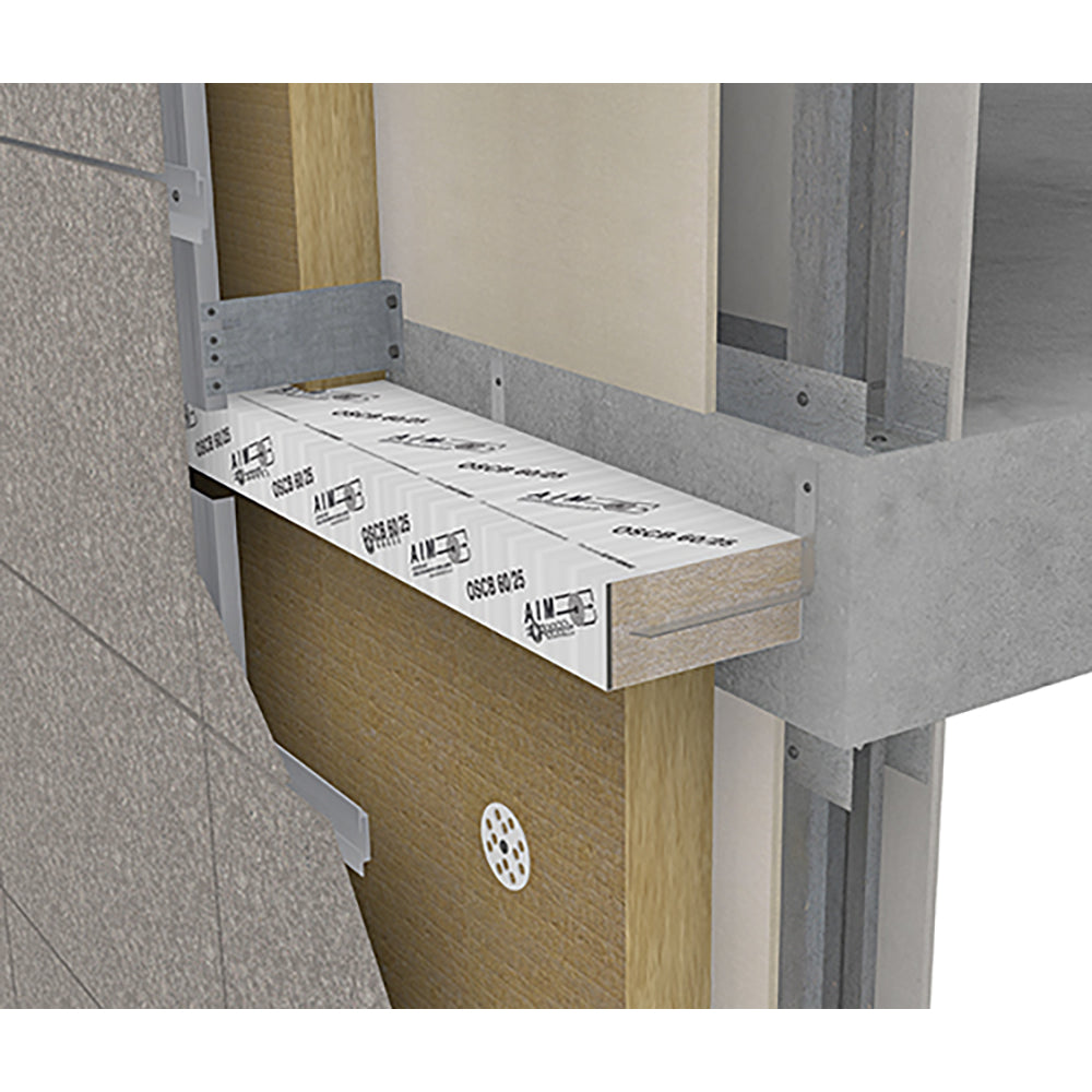 AIM OSCB 60/25 White 1000 x 90 x 75mm to suit a 100mm cavity c/w fixing clips and course wound screws