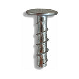A single Certifix CFCSL_2 metal concrete screw with large flat head and a spiral screw thread, shown on a white background with a drop shadow. Vertical image.
