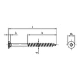 Certifix CFTSC2 timber screws self embedding countersunk head A2 stainless with cutting point 5.0 x 100/60 TX25