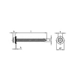 Certifix CFTSH2 hex head timber screw A2 stainless 6.5 x 60 with bonded 16mm washer