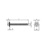 Certifix CFTSH2 hex head timber screw A2 stainless 6.5 x 200 with bonded 16mm washer