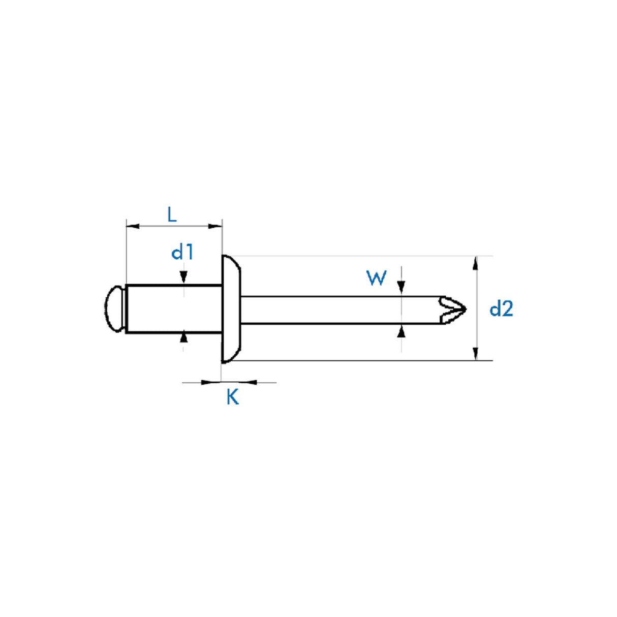 Certifix RS-AL-ST Dome headed standard aluminium/steel rivet 4.0 x 8