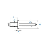 Certifix RS-AL-ST Dome headed standard aluminium/steel rivet 4.0 x 8